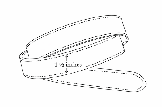 Dark Brown Buckstitched Leather Belt (White Kangaroo Leather)