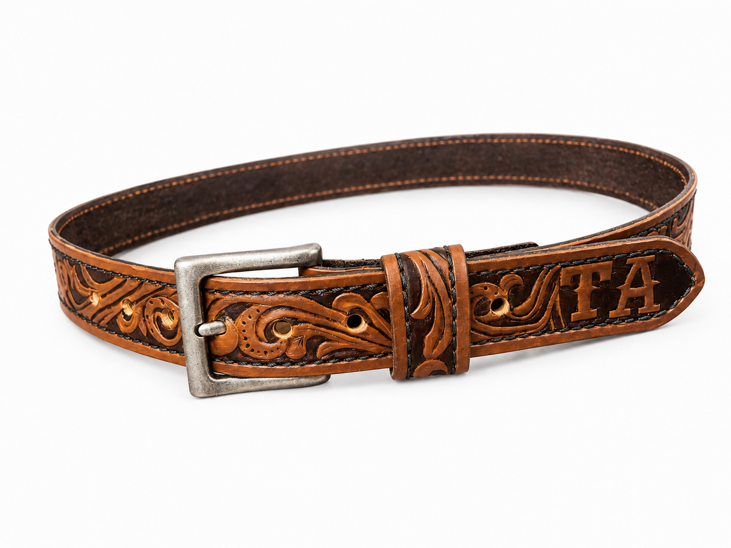 Custom Tooled Leather Belt