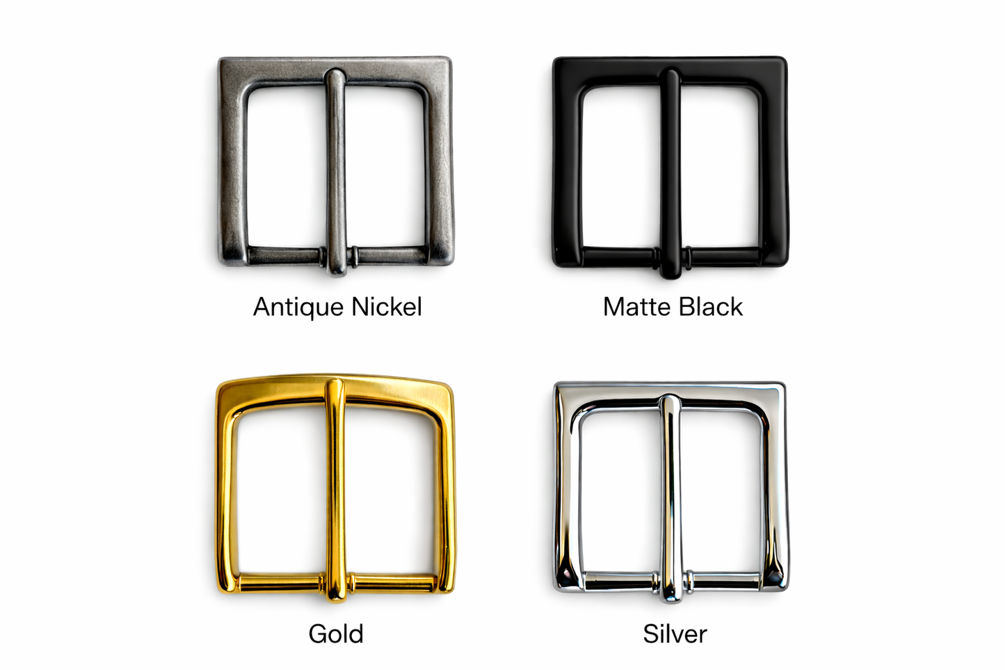 Black Designer Leather Belt (White Stitching)