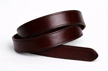 Dark Brown Classic Leather Belt (Black Stitching)