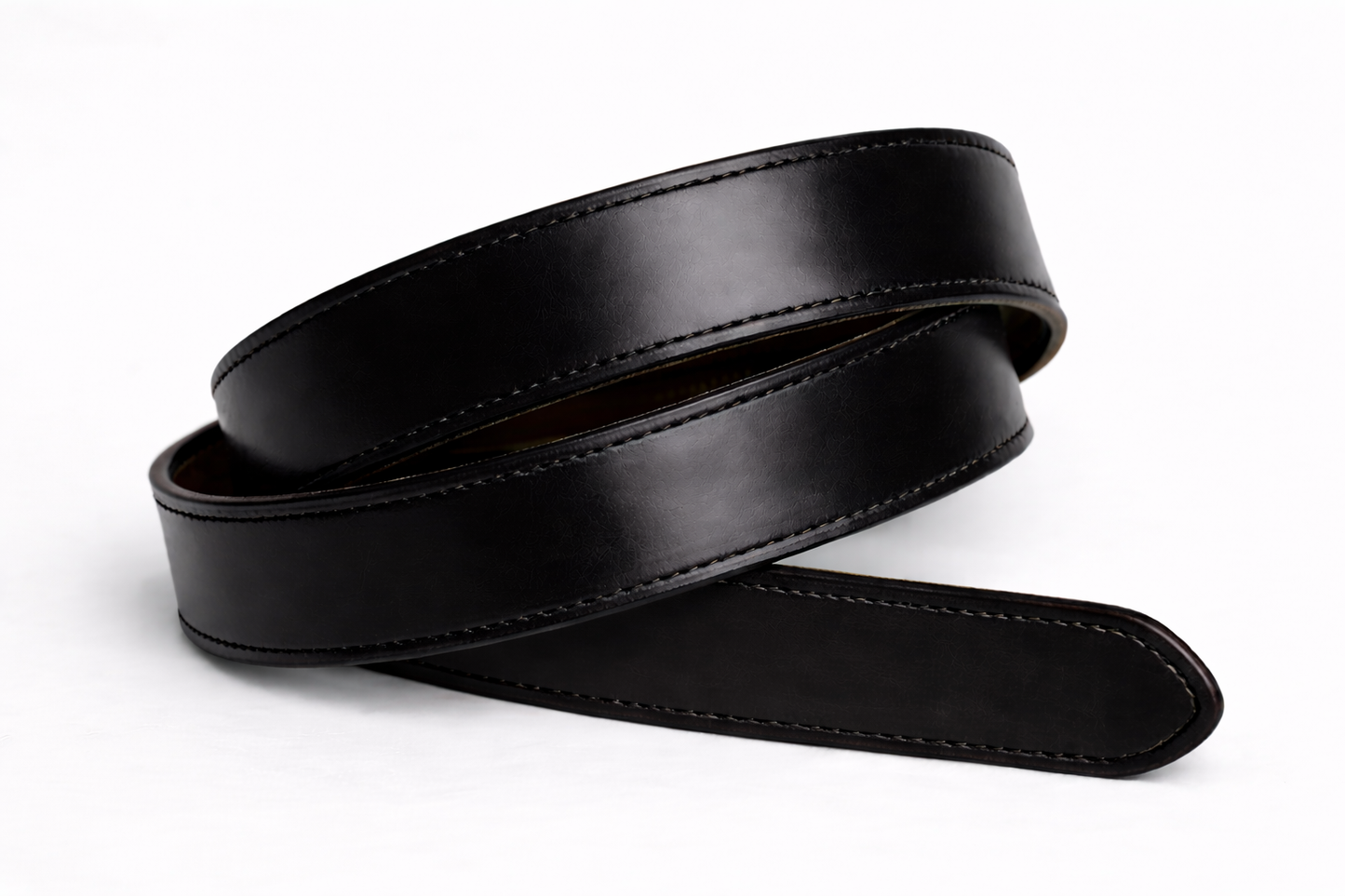 Black Classic Leather Belt (Black Stitching)