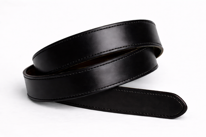 Black Classic Leather Belt (Black Stitching)