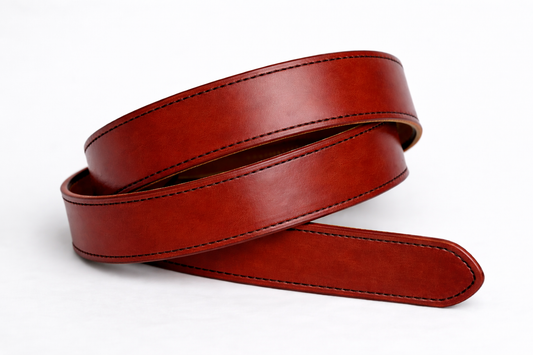 Light Brown Classic Leather Belt (Black Stitching)