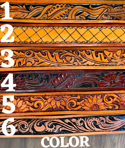 Custom Tooled Leather Belt